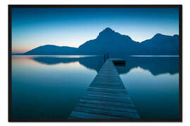 Gerahmter Kunstdruck Morgen am Traunsee