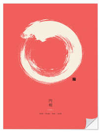 Selvklæbende plakat Enso - Japanese Zen circle III