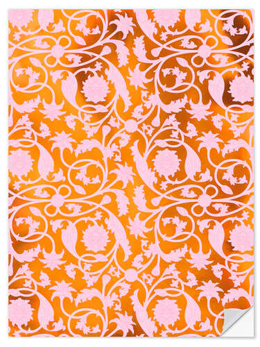 Muursticker Indian lotus pattern