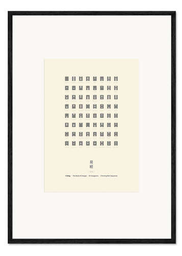 Gerahmter Kunstdruck I Ching Chart With 64 Hexagrams (King Wen sequence)