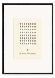 Gerahmter Kunstdruck I Ching Chart With 64 Hexagrams (King Wen sequence)