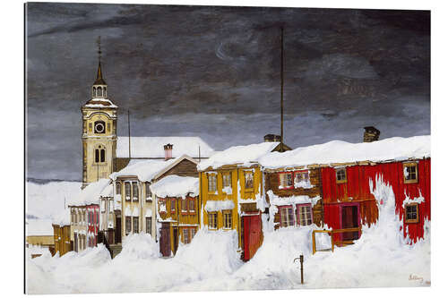 Gallery print Street in Røros in Winter