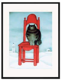 Gerahmter Kunstdruck Roter Stuhl