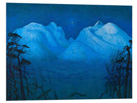 Foam board print Winter Night in the Mountains