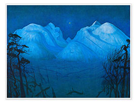 Poster  Nuit d&#039;hiver dans les montagnes - Harald Oscar Sohlberg