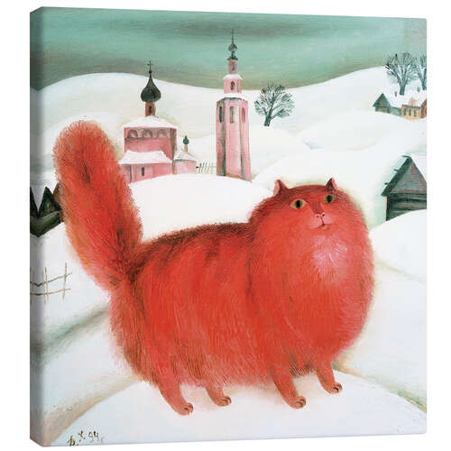 Quadro em tela Gato vermelho