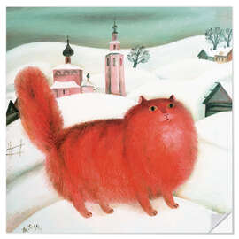 Wandsticker Rote Katze