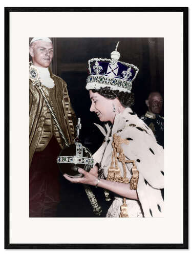 Plakat artystyczny premium w ramie Queen Elizabeth II after her coronation