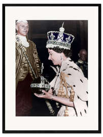 Plakat artystyczny premium w ramie Queen Elizabeth II after her coronation