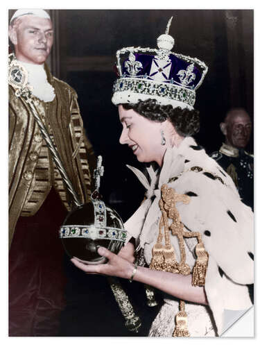 Wall sticker Queen Elizabeth II after her coronation