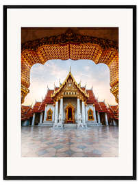 Gerahmter Kunstdruck Marmortempel in Bangkok