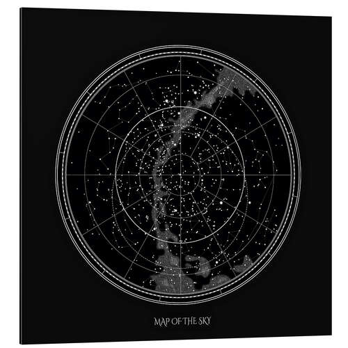 Aluminium print Star map