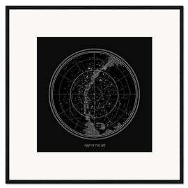 Kunsttryk i ramme Star map