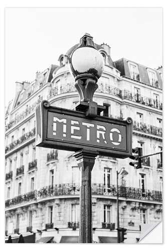 Selvklebende plakat Metro in Paris