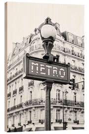 Wood print Metro in Paris