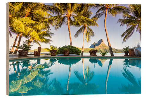 Wood print Sunset on Bora Bora