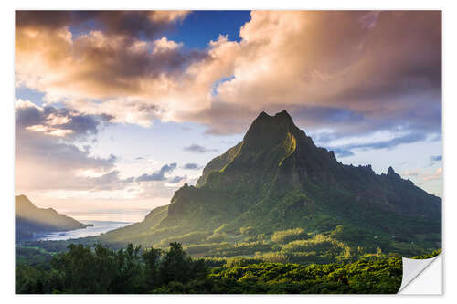 Muursticker Mount Rotui in Polynesia