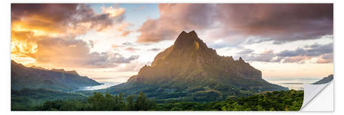 Wandsticker Sonnenuntergang über Moorea, Französisch-Polynesien