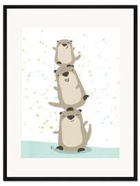 Gerahmter Kunstdruck Otter Spaß