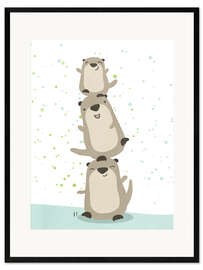 Framed art print Otters heap