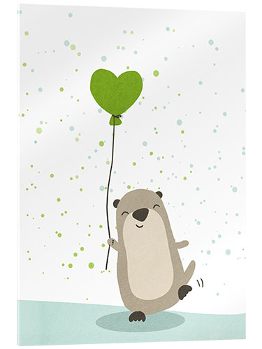 Acrylic print Otter with balloon