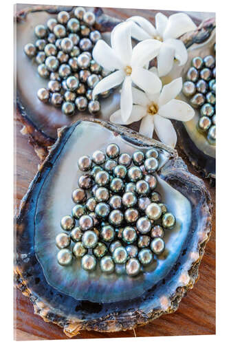 Acrylic print Black pearls from Tahiti