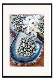 Gerahmter Kunstdruck Schwarze Perlen von Tahiti
