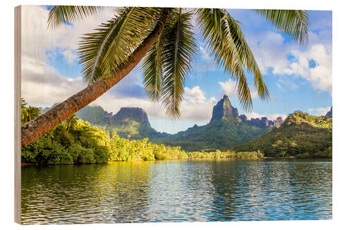 Wood print Tropical Moorea