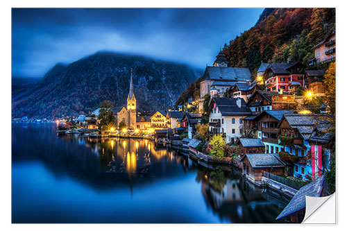 Autocolante decorativo Hallstatt ao amanhecer