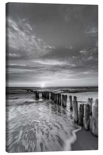 Canvas print Sunset at the North Sea