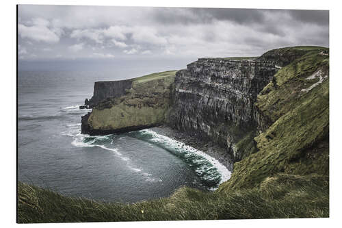 Stampa su alluminio Cliffs of Moher sotto la pioggia