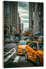 Tableau en bois Heure de pointe à New York