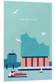 Foam board print Illustration of Elbphilharmonie, Hamburg