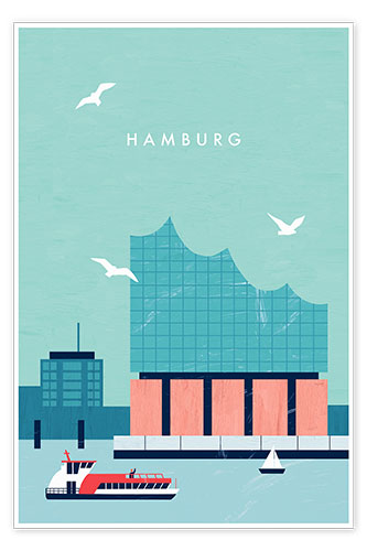 Poster Illustration of Elbphilharmonie, Hamburg