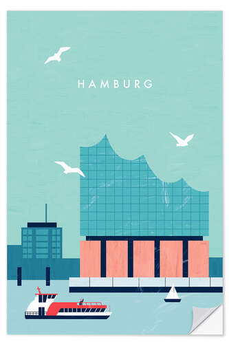 Wall sticker Illustration of Elbphilharmonie, Hamburg