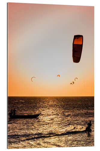 Gallery print Kitesurfing in the sunset