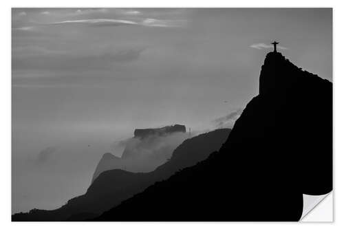 Selvklebende plakat Corcovado, Rio de Janeiro