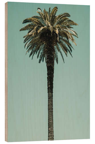 Wood print Palm Tree in blue sky