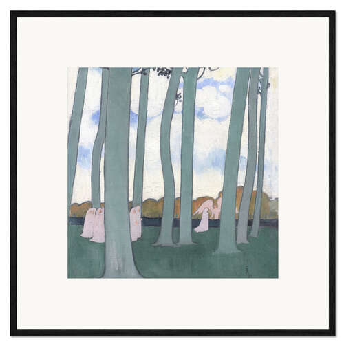 Impression artistique encadrée Paysage aux arbres verts ou Les Hêtres de Kerduel