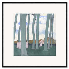 Impression artistique encadrée Paysage aux arbres verts ou Les Hêtres de Kerduel