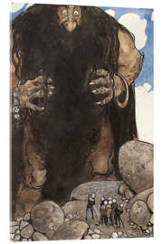 Tableau en verre acrylique Géant de la Tempête, tremblement de terre - John Bauer