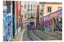 Acrylic print Steep tram in the upper town