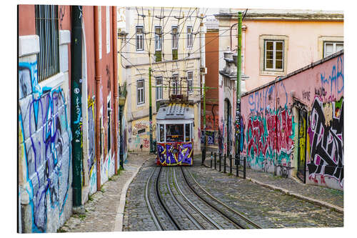 Tableau en aluminium Tramway dans une pente dans la haute ville