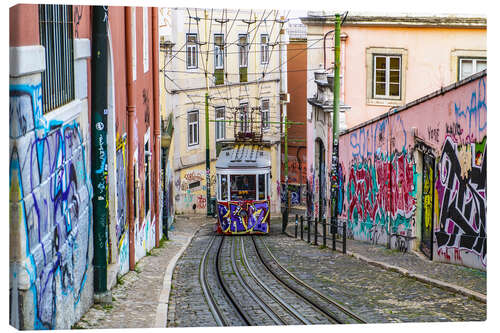 Lærredsbillede Steep tram in the upper town