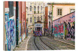 Holzbild Steile Tram in die Oberstadt