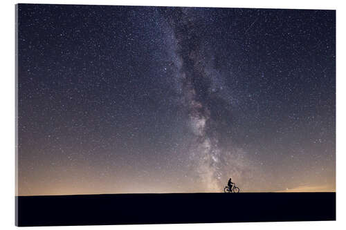 Acrylic print Cyclist and the Milky Way