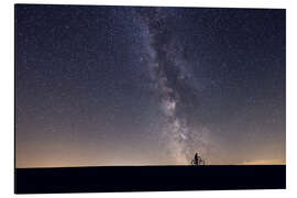 Aluminium print Cyclist and the Milky Way