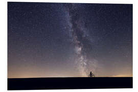 Foam board print Cyclist and the Milky Way