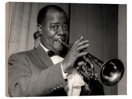 Wood print Louis Armstrong