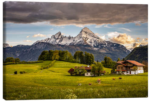 Tableau sur toile Paysage idyllique au Watzmann